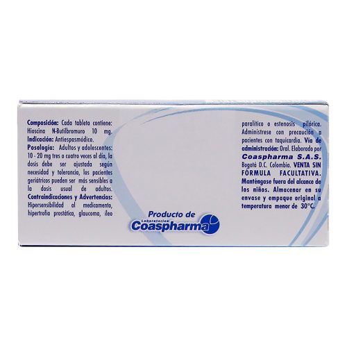 HIOSCINA N BUTILBROMURO 10 mg TABLETAS - Imagen 3